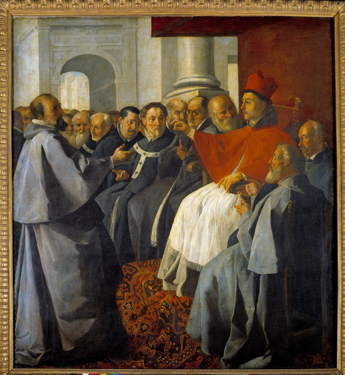 Święty Bonawentura (San Bonaventura da Bagnoregio) (1221-1274) na soborze w Lyonie w 1274 r. Obraz Francisco de Zurbarana (1598-1664) autorstwa Francisco de Zurbaran