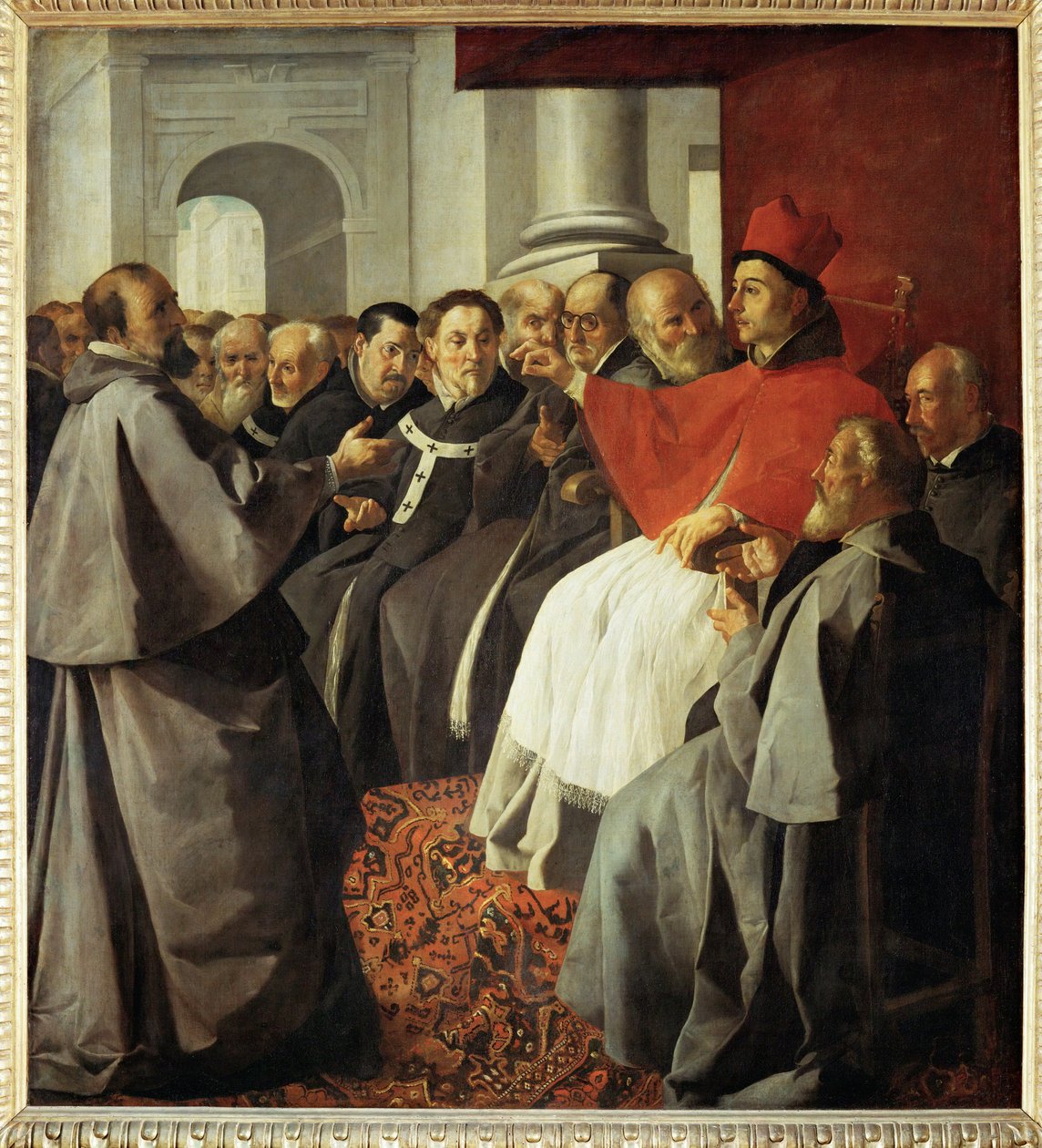 Święty Bonawentura na soborze w Lyonie - Święty Bonawentura ... autorstwa Francisco de Zurbaran