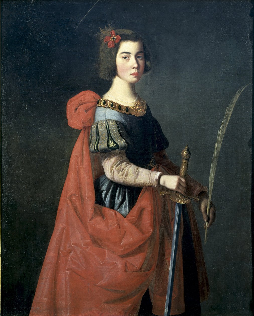 Święta Katarzyna Aleksandryjska. C. 1636 (olej na płótnie) autorstwa Francisco de Zurbaran
