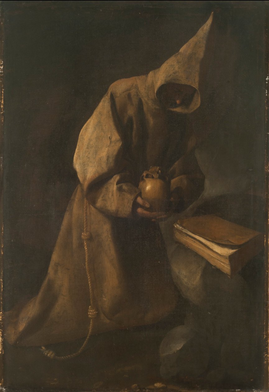 Święty Franciszek w medytacji autorstwa Francisco de Zurbaran