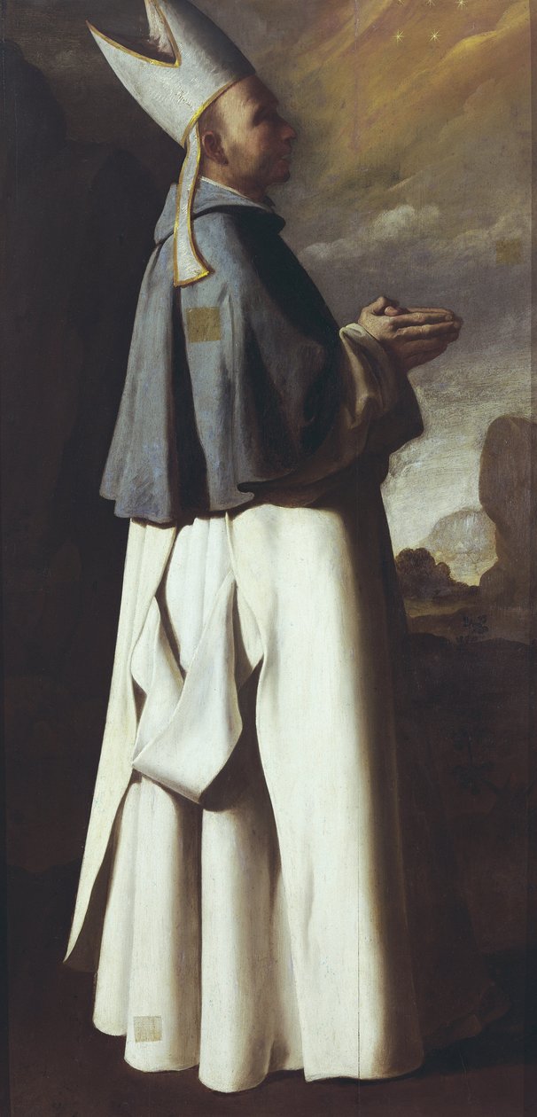 Święty Hugo z Grenoble (Hugues de Chateauneuf) (olej na płótnie) autorstwa Francisco de Zurbaran