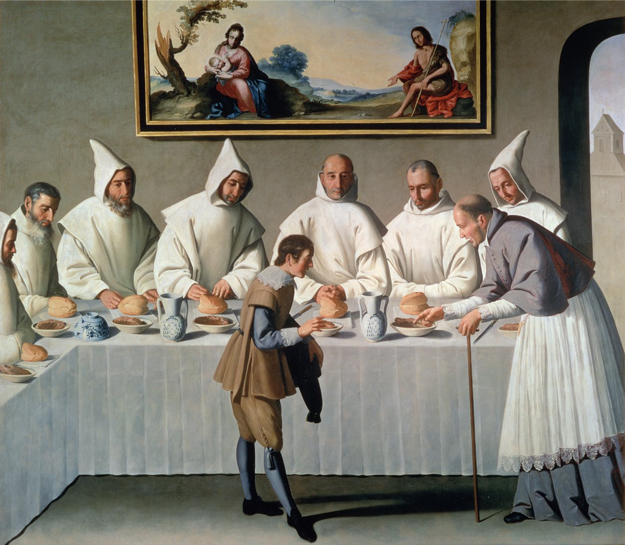 Św. Hugo z Cluny (1024-1109) w refektarzu kartuzów, 1633 autorstwa Francisco de Zurbaran