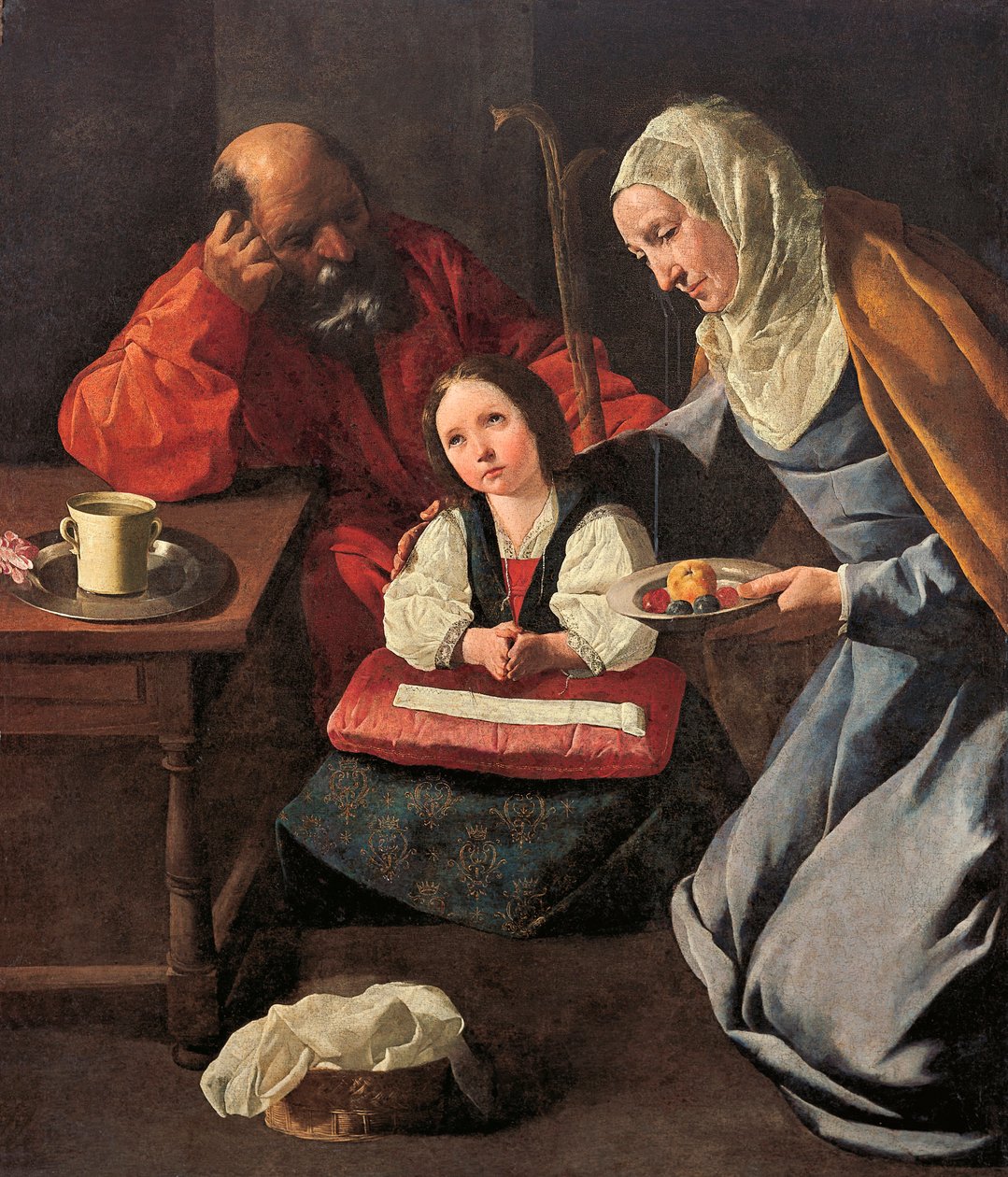 Dzieciństwo Dziewicy, Zurbaran, Franciszek (1598-1664). olej na płótnie autorstwa Francisco de Zurbaran