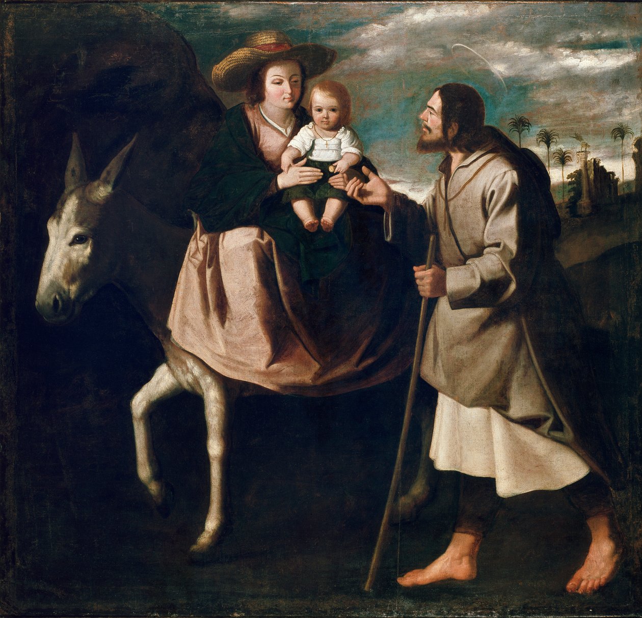 Ucieczka do Egiptu, koniec lat 30. XVII wieku autorstwa Francisco de Zurbaran