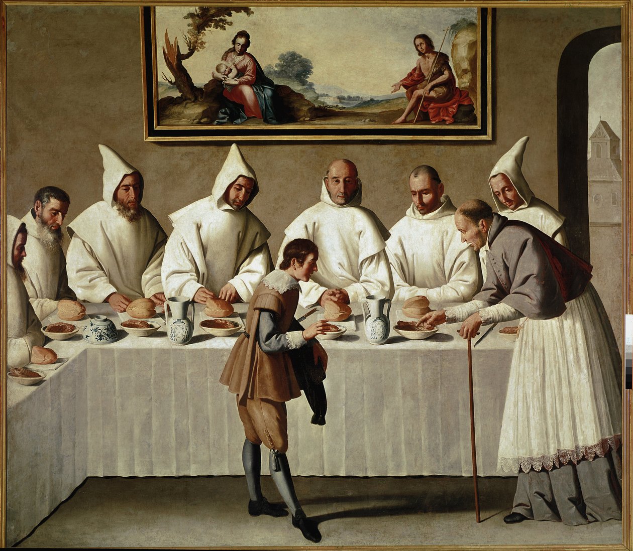 Cud św. Hugona w Refektarzu Kartuzów (olej na płótnie) autorstwa Francisco de Zurbaran