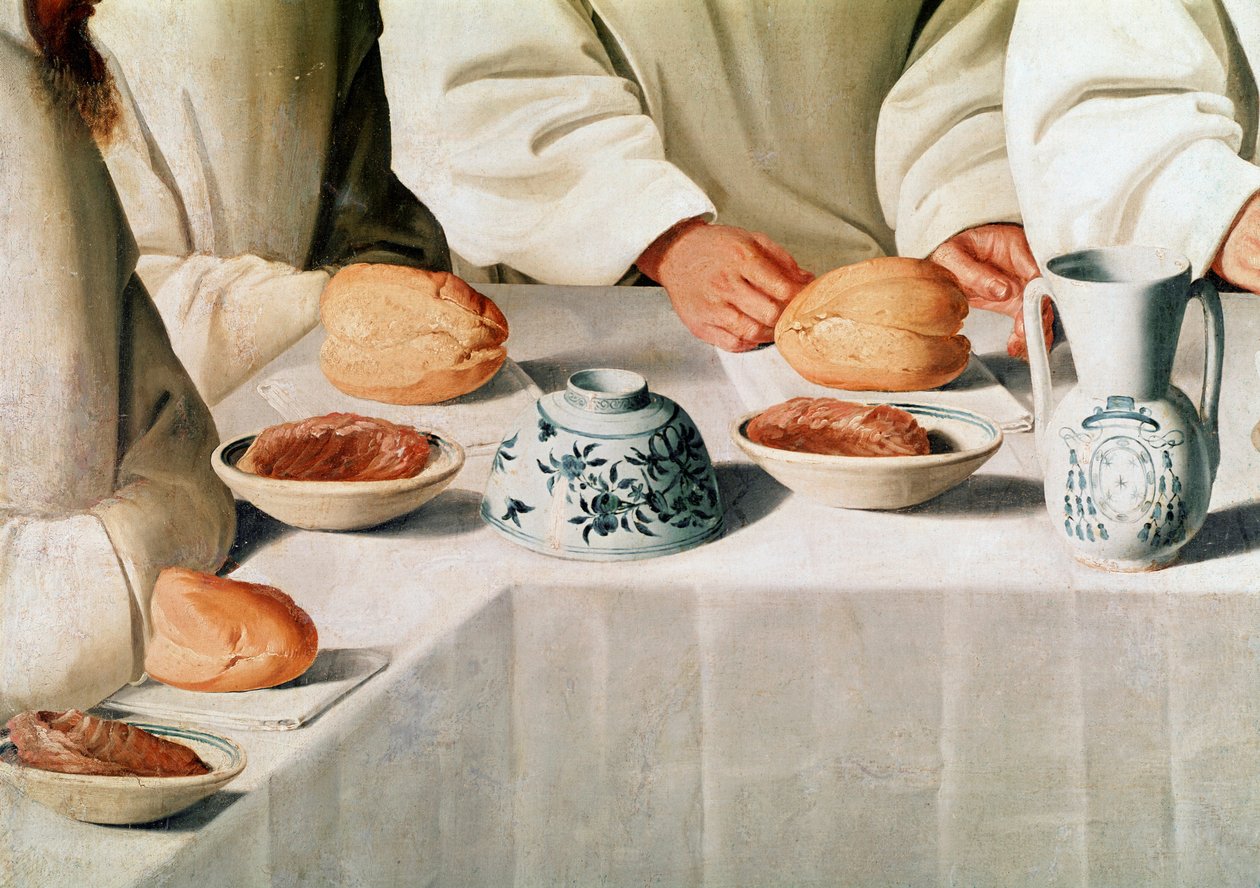 Cud św. Hugona w refektarzu klasztoru Kartuzów, detal (olej na płótnie) autorstwa Francisco de Zurbaran