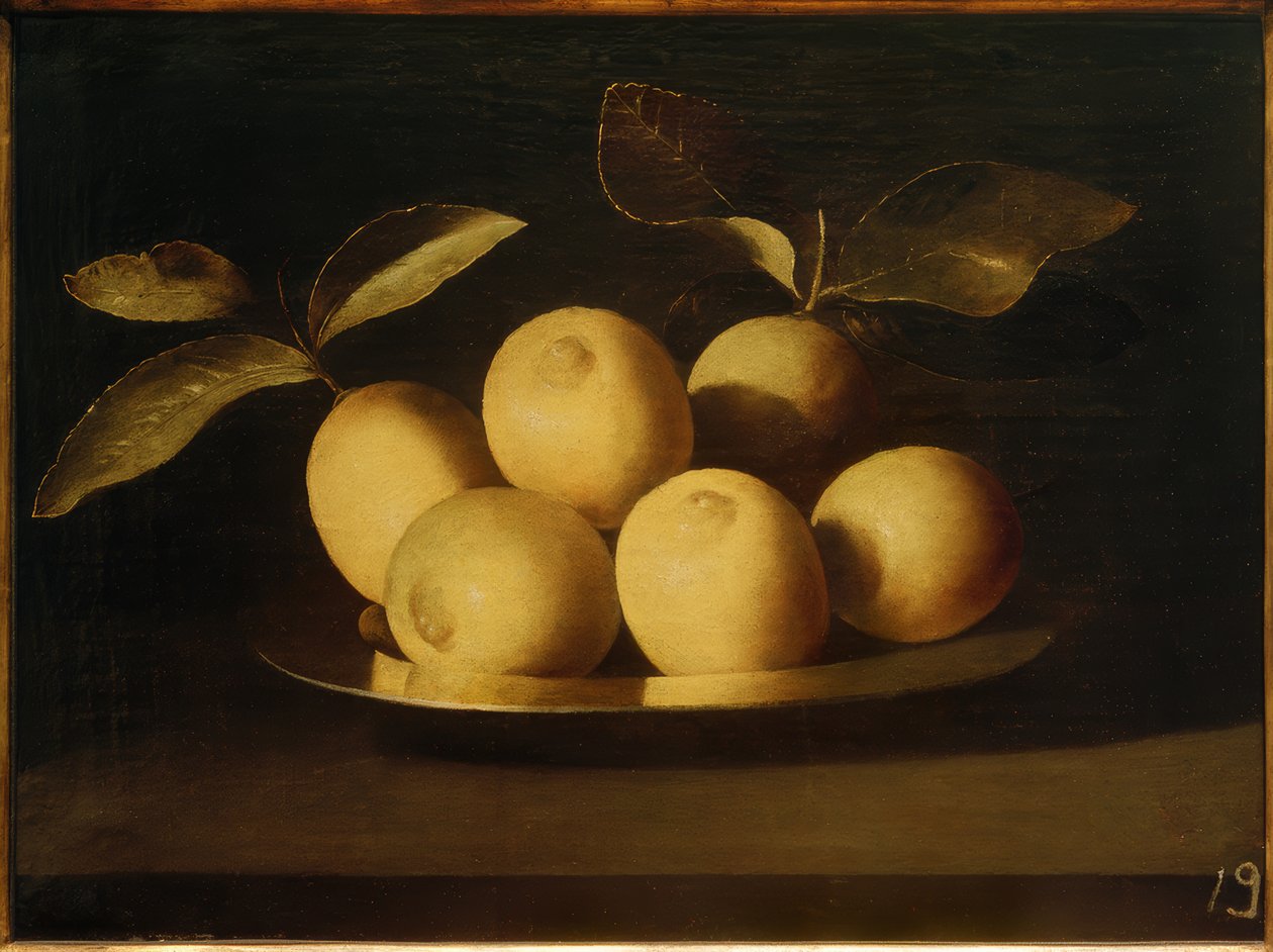 Cytryny na srebrnym talerzu autorstwa Francisco de Zurbaran