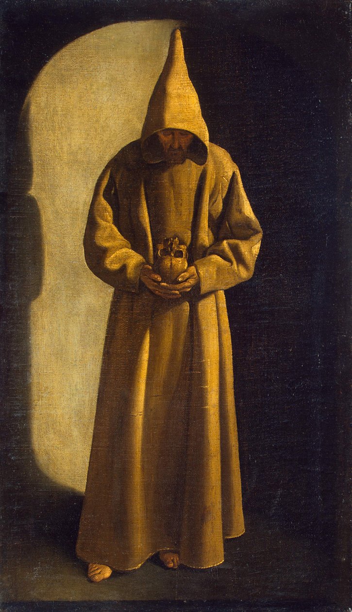 Święty Franciszek z czaszką w dłoniach, ok. 1630 autorstwa Francisco de Zurbaran