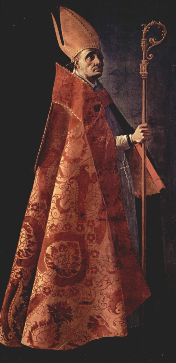 Hiszpański: Santo Obispo Saint Ambrose autorstwa Francisco de Zurbaran