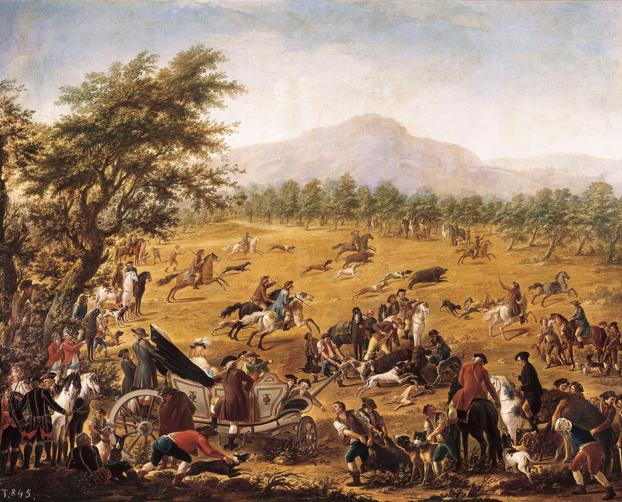 Polowanie, ok. 1780 (olej na płótnie) autorstwa Francisco de la Traverse