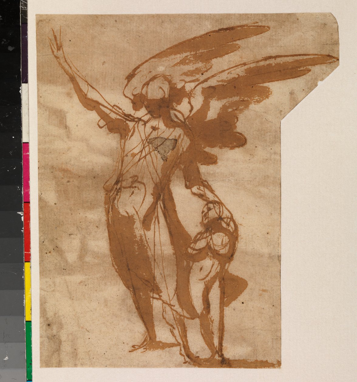 Anioły Stróże idące z Dzieciątkiem, prosto, XVII w. autorstwa Francisco the Younger Herrera