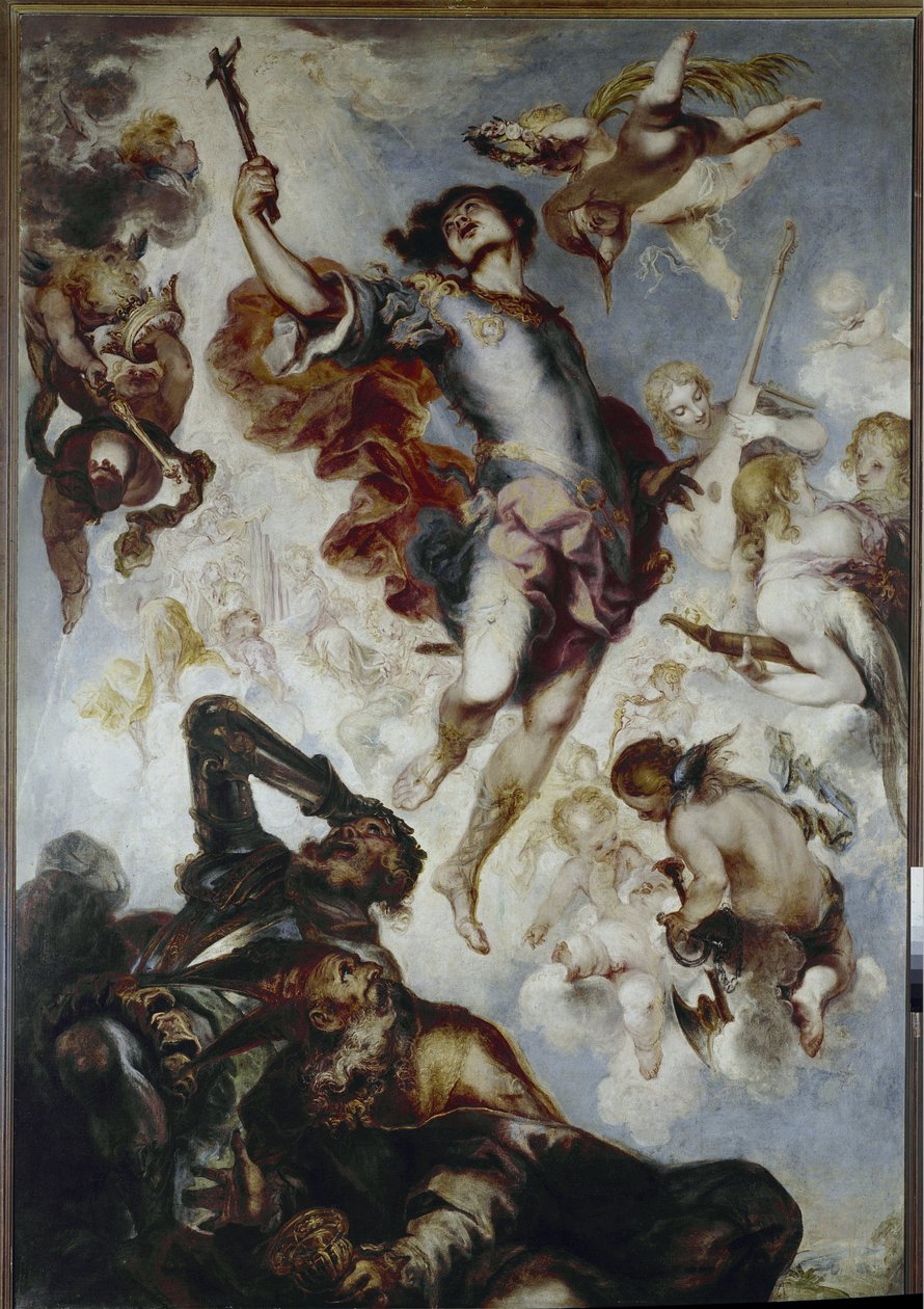 Triumf Hermenegildy (Książę Wizygocki i Męczennik, ok. 560-585) - Olej na płótnie autorstwa Francisco the Younger Herrera