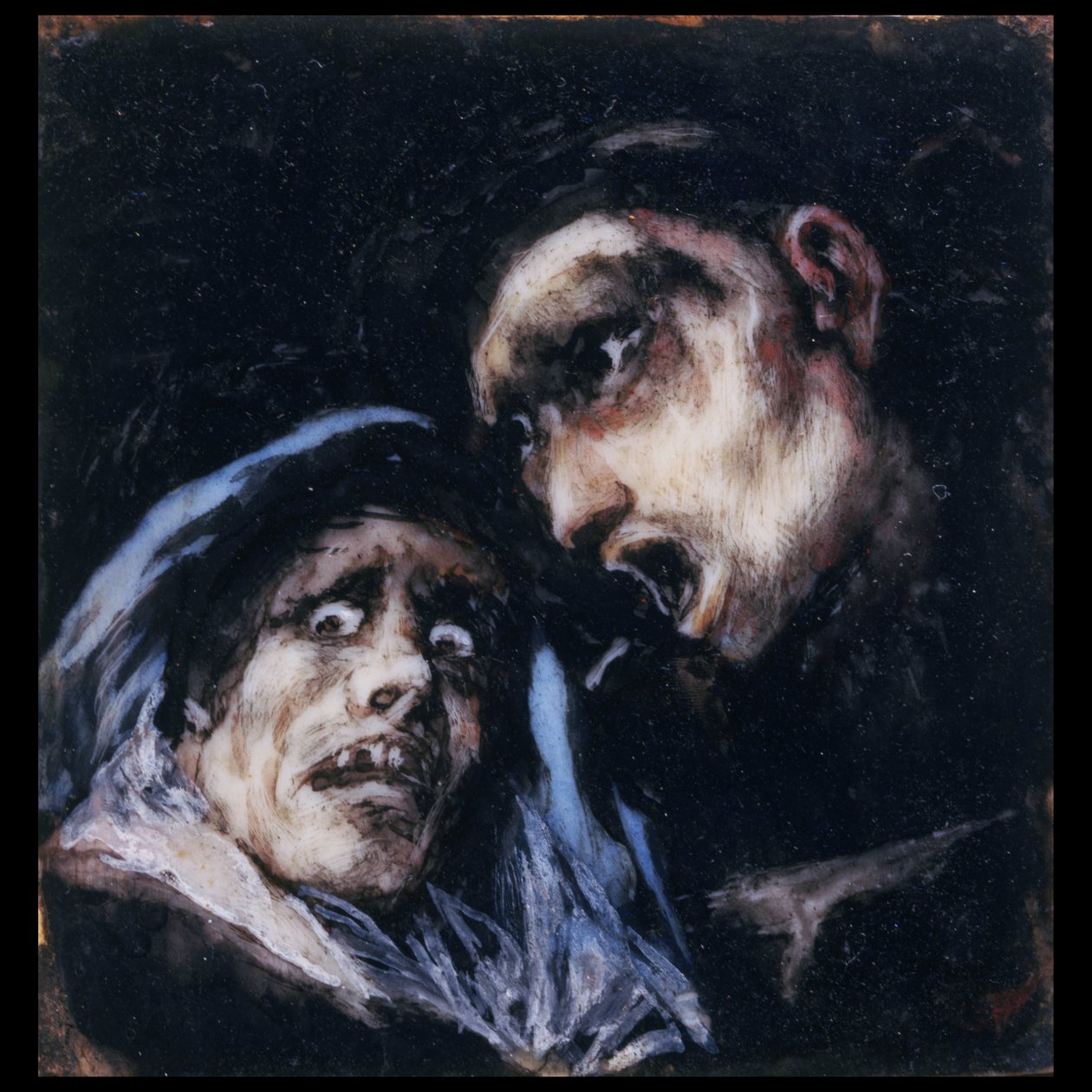 Mnich rozmawia ze staruszką autorstwa Francisco de Goya