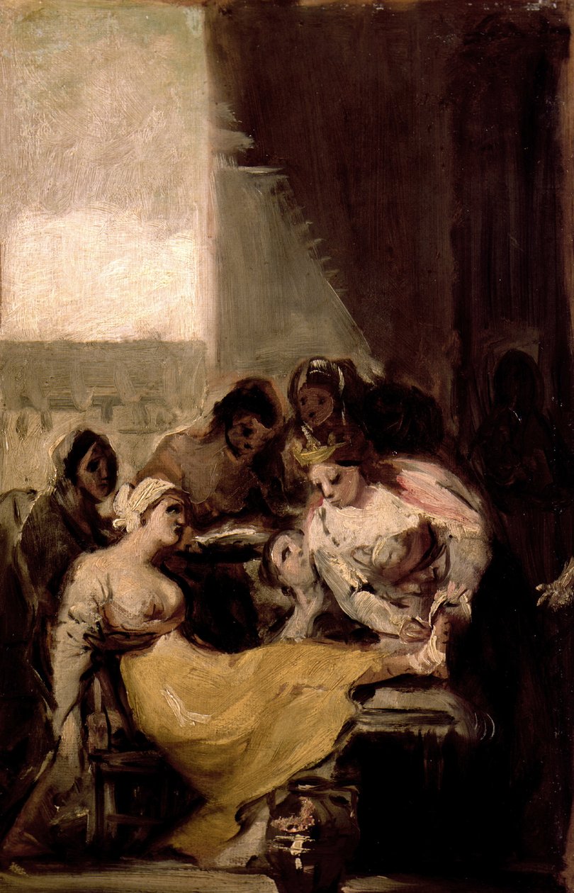 Święta Izabela Portugalska Uzdrawiająca Rany Chorej Kobiety autorstwa Francisco de Goya