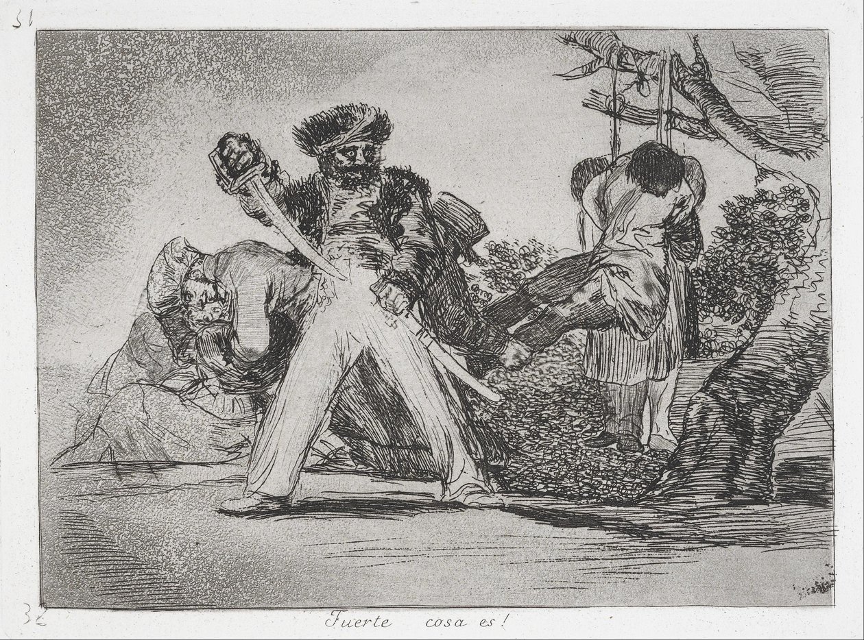 To jest za dużo! (Jest silny!) Z serii Katastrofy wojny (Los Desastres de la Guerra ... autorstwa Francisco de Goya