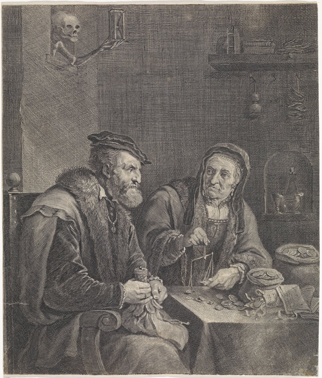 Para ważąca pieniądze autorstwa Franciscus van der Steen