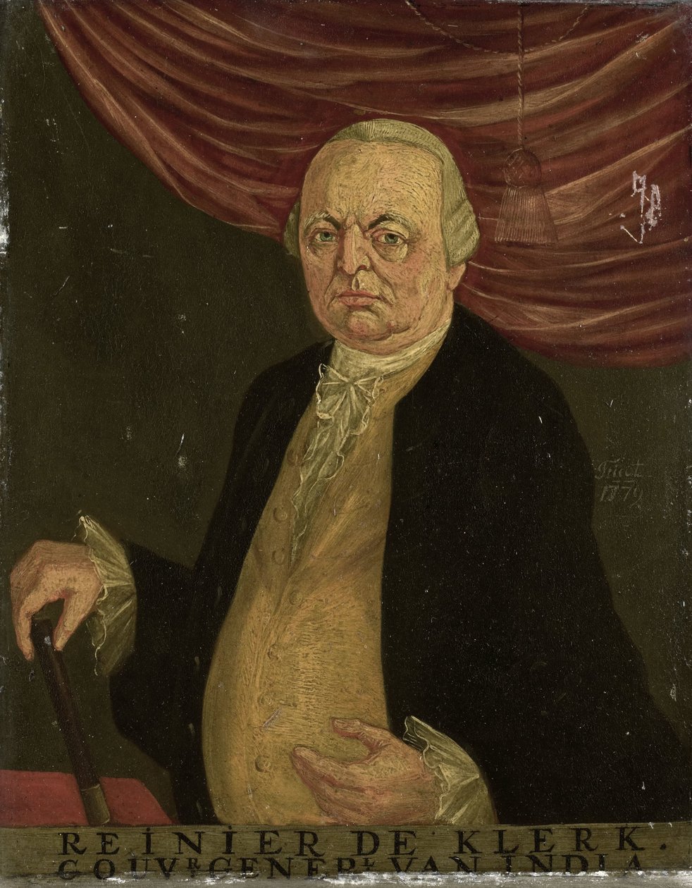 Portret Reiniera de Klerka, gubernatora generalnego Holenderskiej Kompanii Wschodnioindyjskiej autorstwa Franciscus Josephus Fricot (attributed to)
