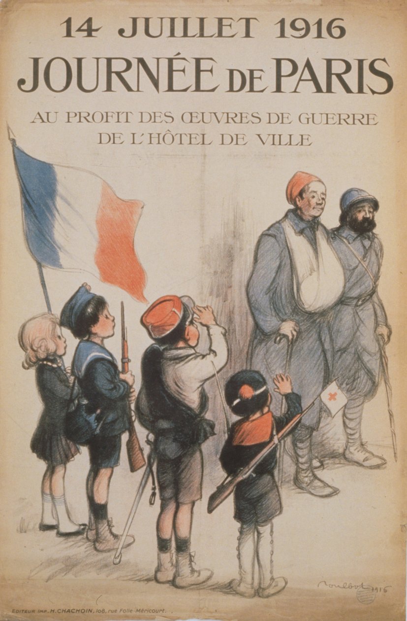 Dzień Paryża. 14 lipca 1916, 1916 autorstwa Francisque Poulbot