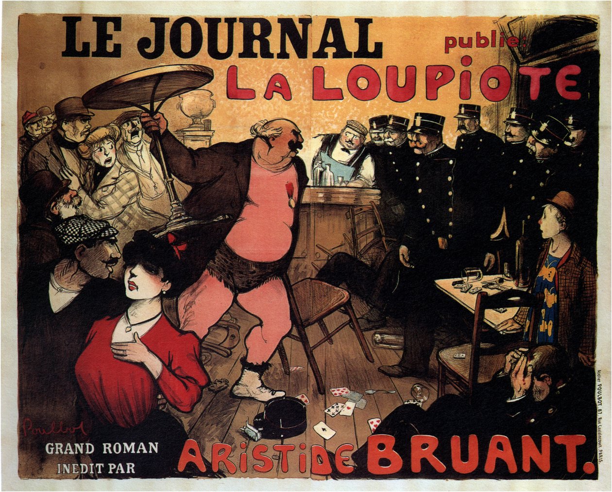 Dziennik publikuje La Loupiote, wielką powieść Aristide Bruant, 1908 autorstwa Francisque Poulbot