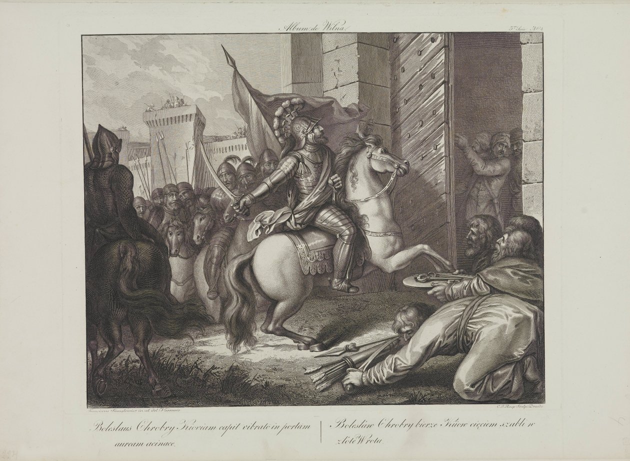 Wjazd Bolesława Chrobrego do Kijowa przez Smuglewicza, Franciszka (1745-1807). Litografia, koniec XVIII w. Kolekcja prywatna autorstwa Franciszek Smuglewicz