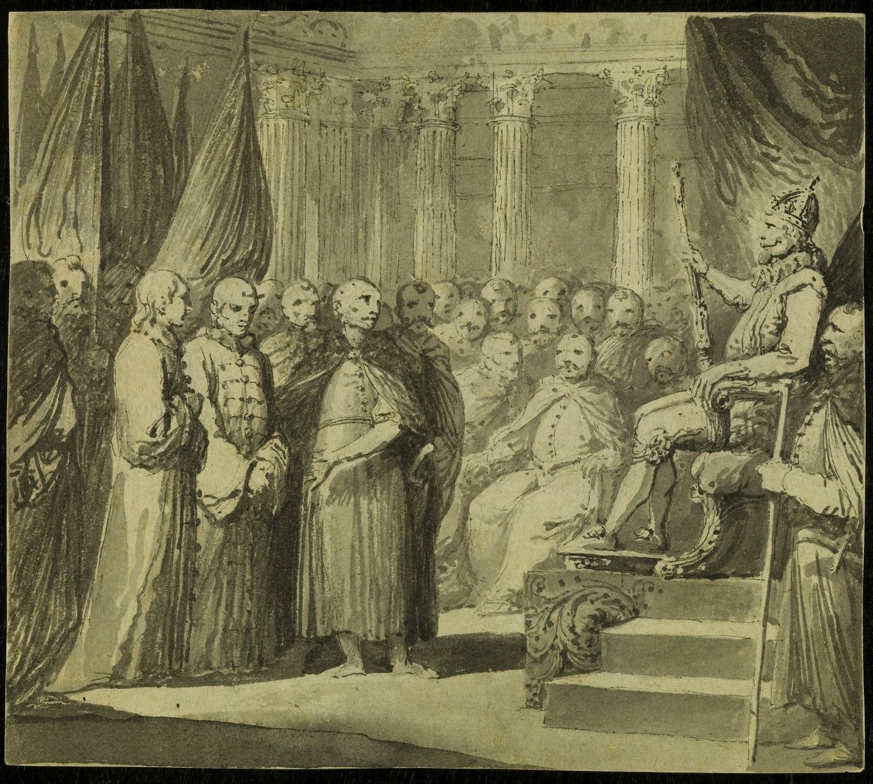Car Wasilij IV Iwanowicz Szujski przed królem Zygmuntem III Wazą, koniec XVIII w. autorstwa Franciszek Smuglewicz