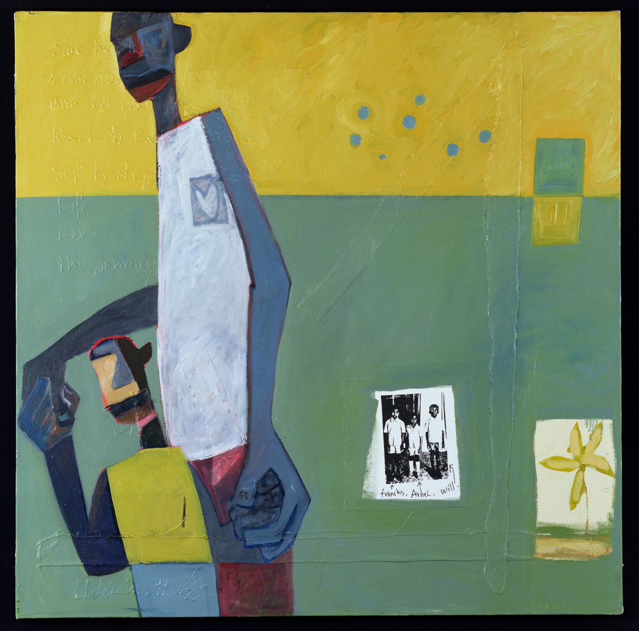 Czułe chwile, 2000 (mieszane media) autorstwa Francks Deceus