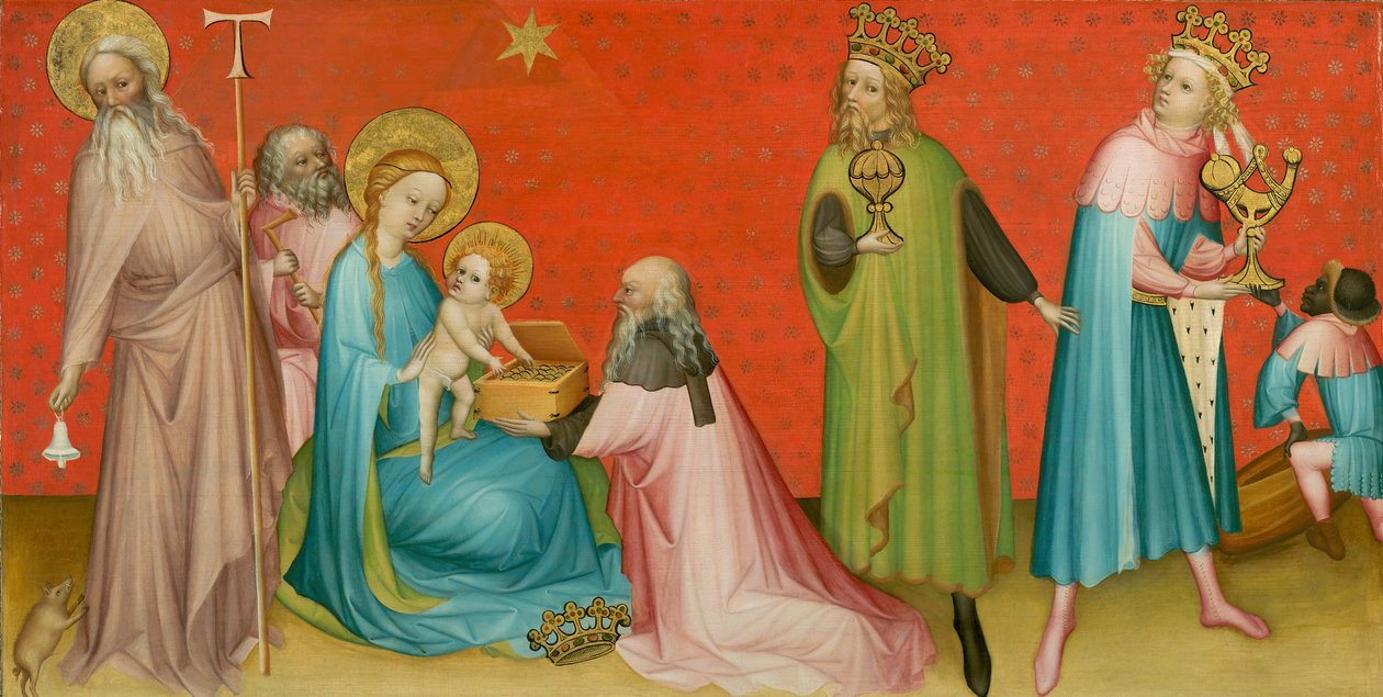 Adoracja Trzech Króli ze św. Antonim Opatem autorstwa Franco Flemish Master