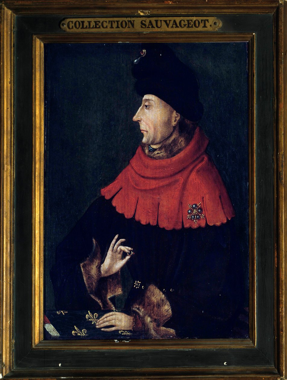 Portret Jeana bez strachu, księcia Burgundii (1371-1419) Obraz szkoły burgundzkiej. Początek XV wieku. Słońce 0,29x0,21 m autorstwa Franco Burgundian
