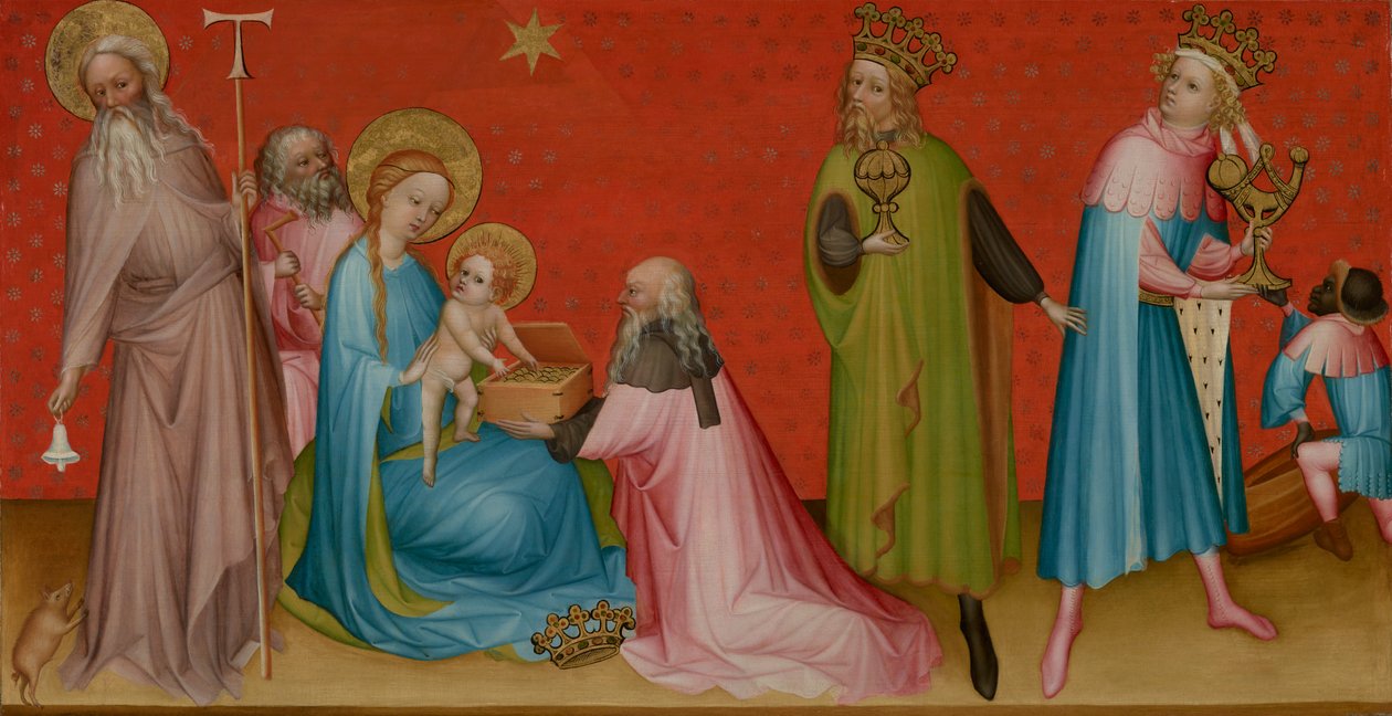 Adoracja Trzech Króli ze św. Antonim Opatem autorstwa Franco Flemish Master