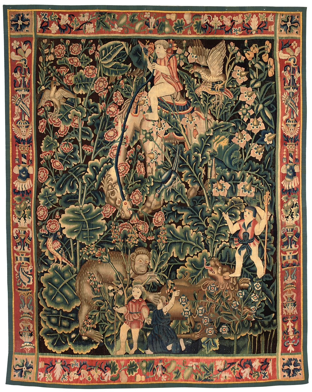 Gobelin z egzotycznej zieleni, prawdopodobnie Tournai, pierwsza połowa XVI w. autorstwa Franco Flemish School