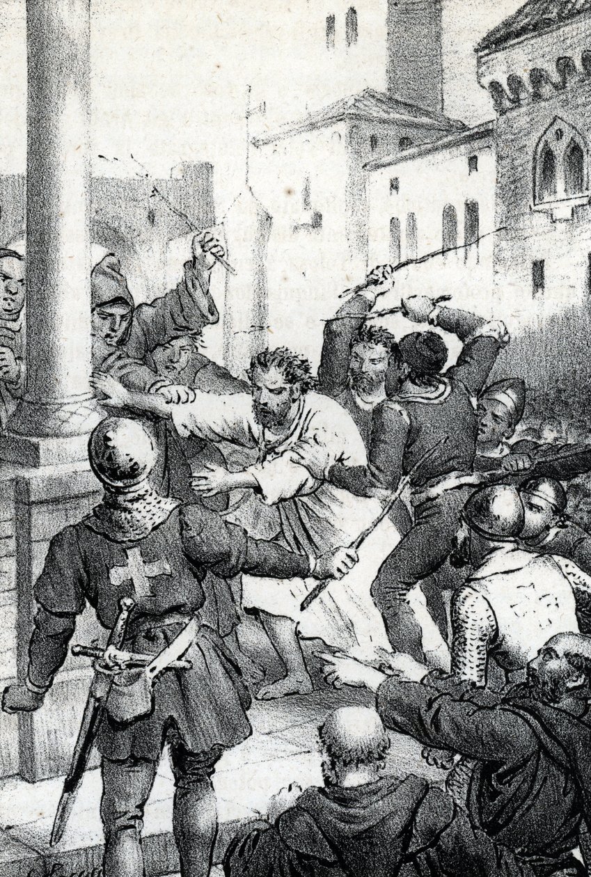 Pokuta Rajmunda VI, hrabiego Tuluzy - Le 22.06.1209 Rajmund VI Comte de Toulouse, ekskomunika papieża Innocentego III (Milon legat du pope) za zaniechanie ścigania katarów, oskarża o bycie inicjatorem zabójstwa Pierre