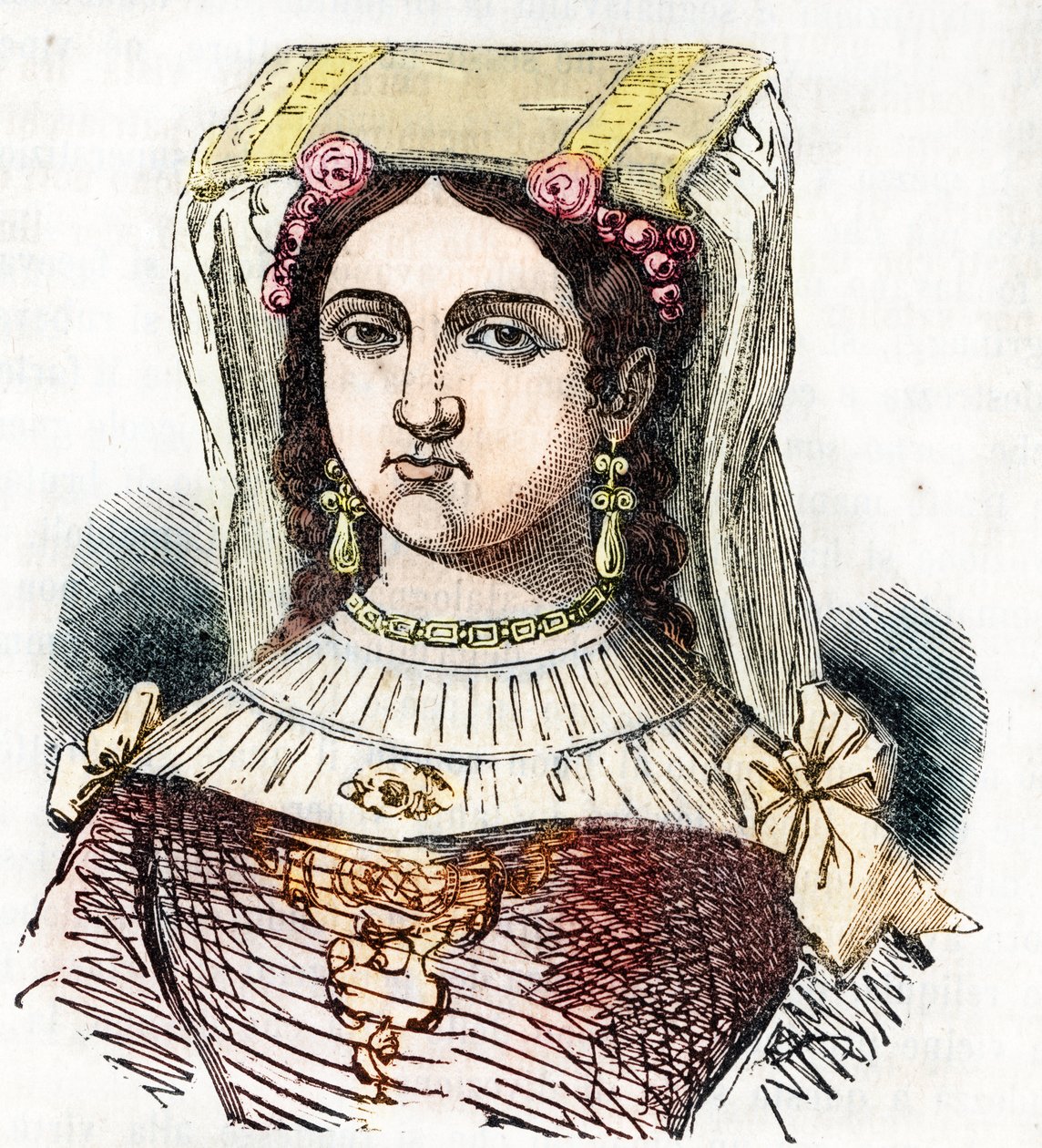 Portret rzymskiej szlachcianki Marozie Iere (Mariuccia, Mariozza lub Marousie of Tusculum) (ok. 890-932/937), córki Teofilakta i Teodory I Starożytnej (rzymskiej szlachcianki Marozji, która była rzekomą kochanką papieża Sergiusza III) czerpiący z „Ja, pani autorstwa Franco Mistrali