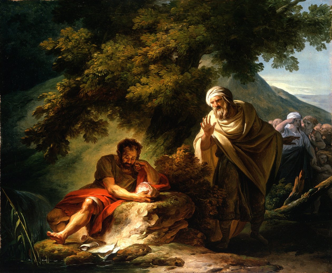 Demokryt wśród Abderitanów, c.1790 autorstwa François André Vincent