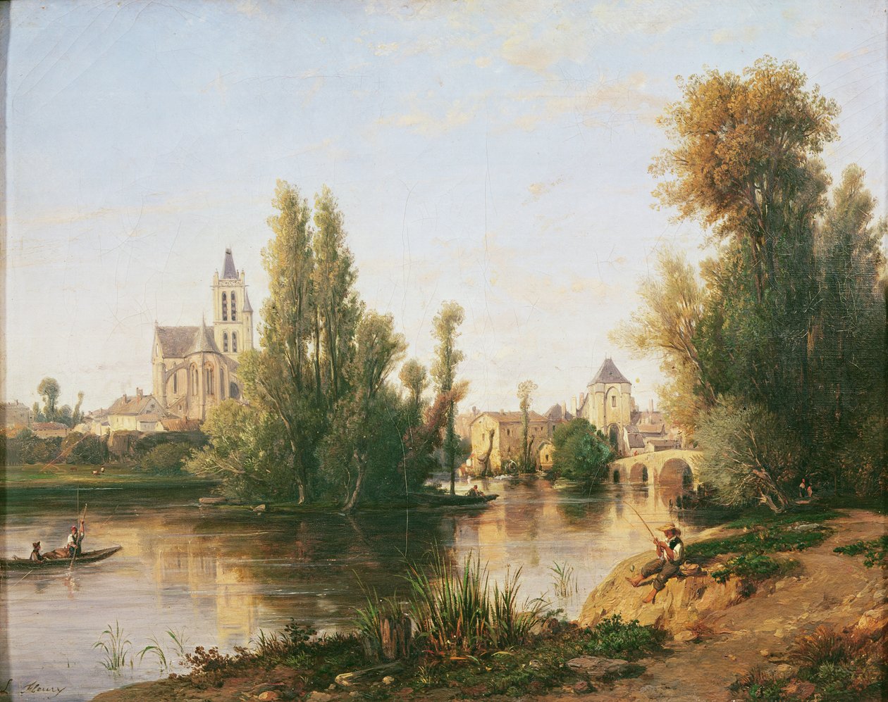 Moret-sur-Loing autorstwa Francois Antoine Leon Fleury