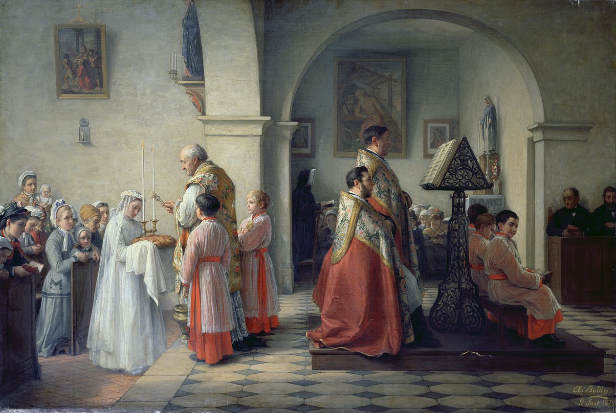 Błogosławieństwo chleba, 1879 autorstwa Francois Archange Joseph Bodin