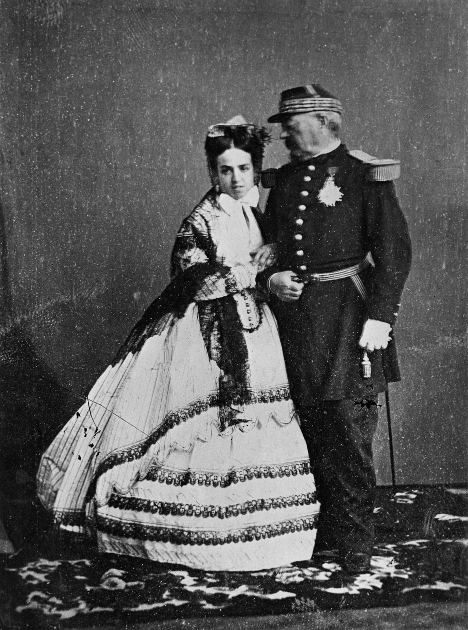 Generał Achille Bazaine (1811-88) i jego żona Josepha Pena, lato 1865 autorstwa Francois Aubert