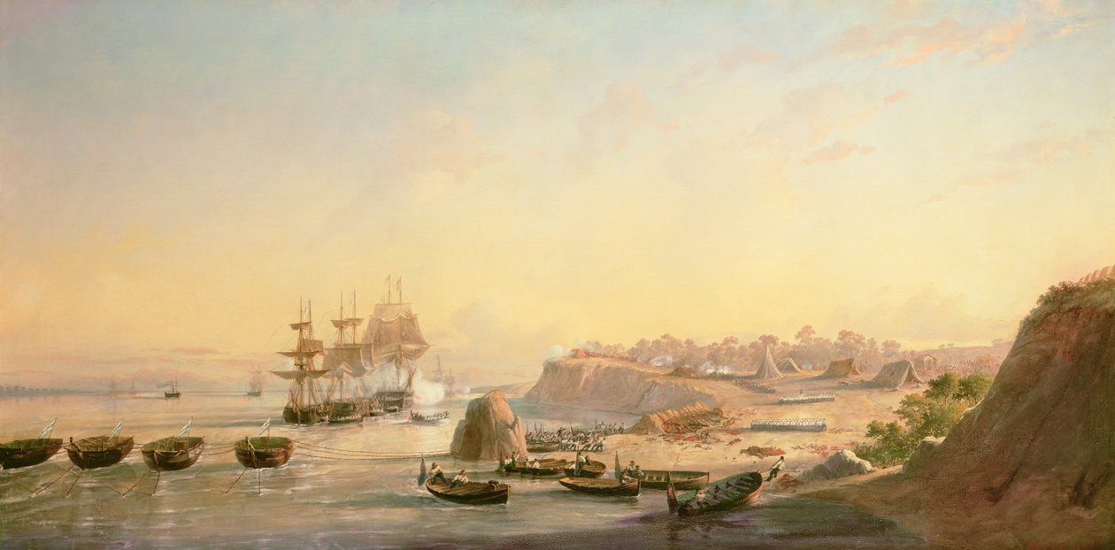 Odbiór akumulatorów w Punto Obligado 20 listopada 1845 r. autorstwa Francois Barry