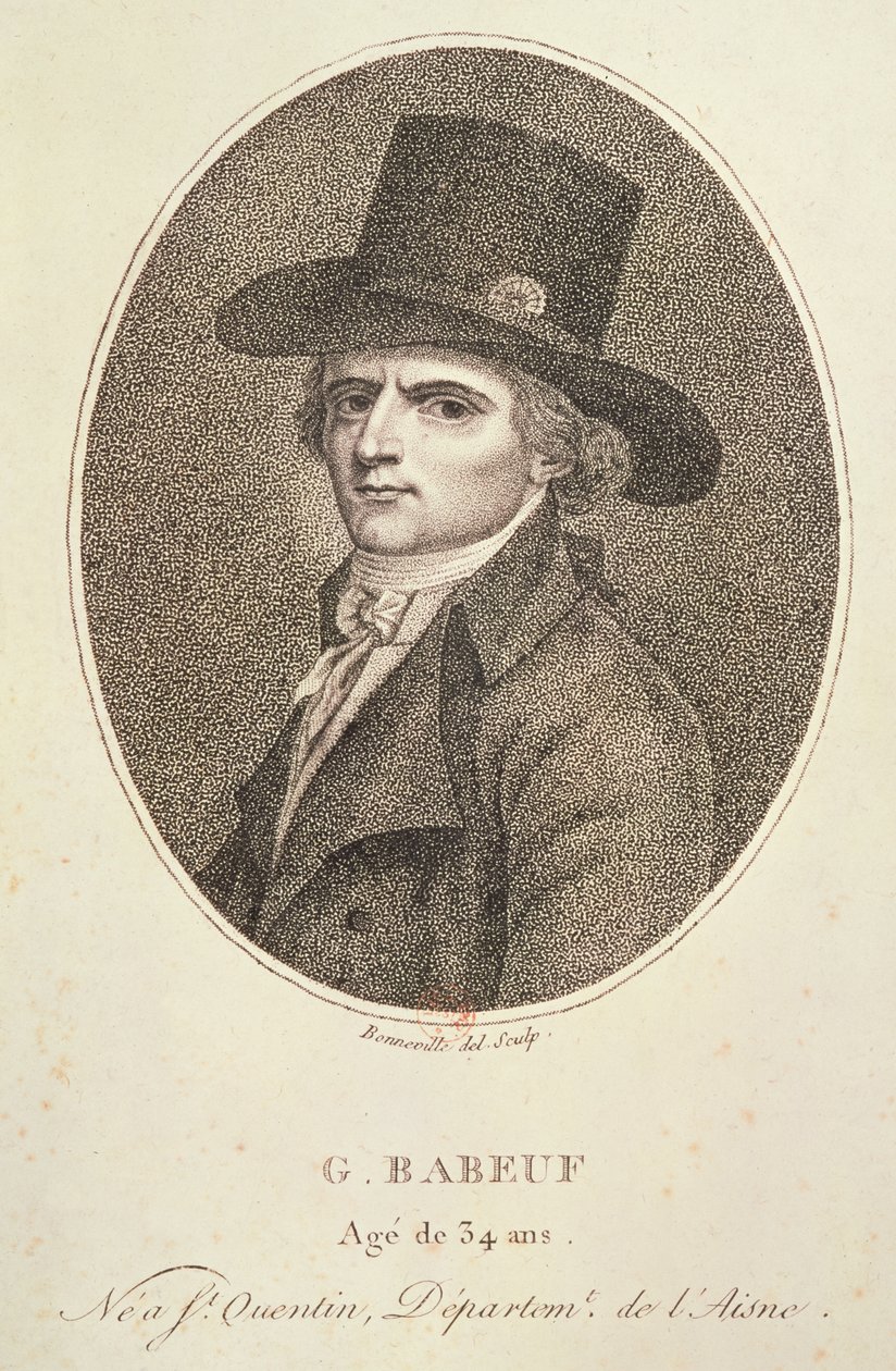 Portret medalionowy Francois Noela (1760-97) znany jako Gracchus Babeuf, 1794 autorstwa Francois Bonneville