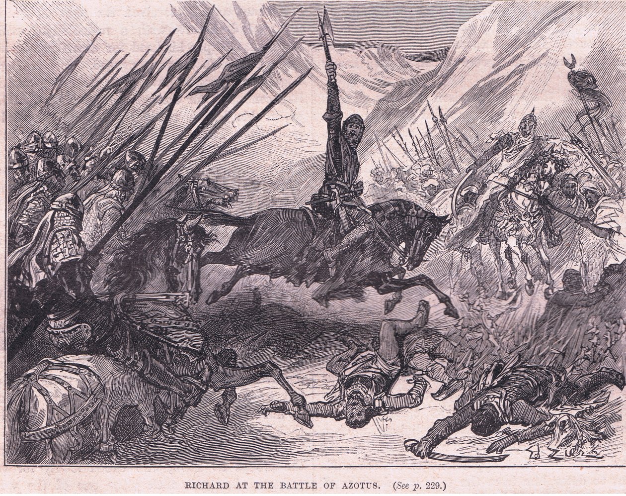 Ryszard w bitwie o Azotus AD 1191 autorstwa Francois Edouard Zier