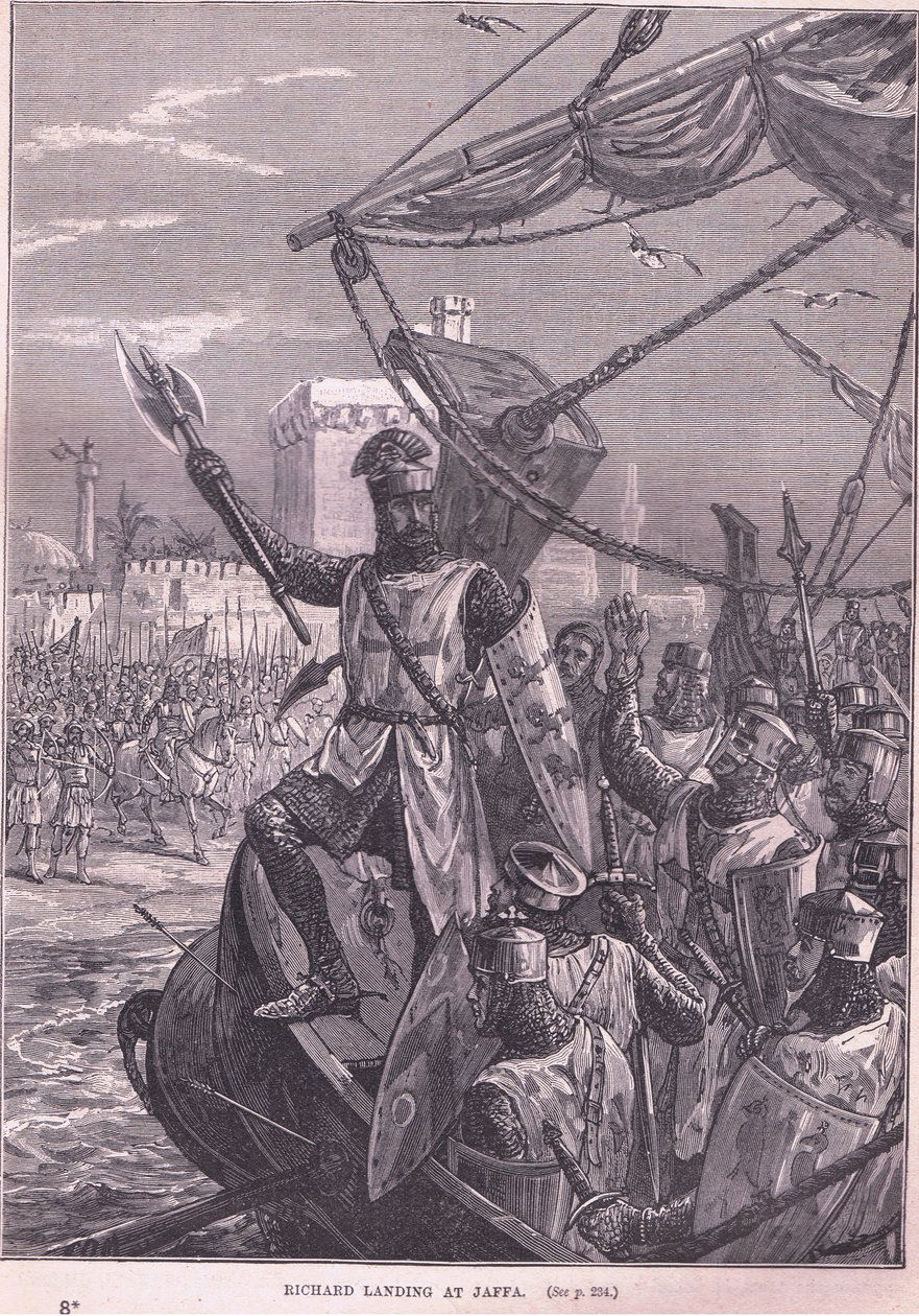 Lądowanie Ryszarda w Jaffie AD 1192 autorstwa Francois Edouard Zier