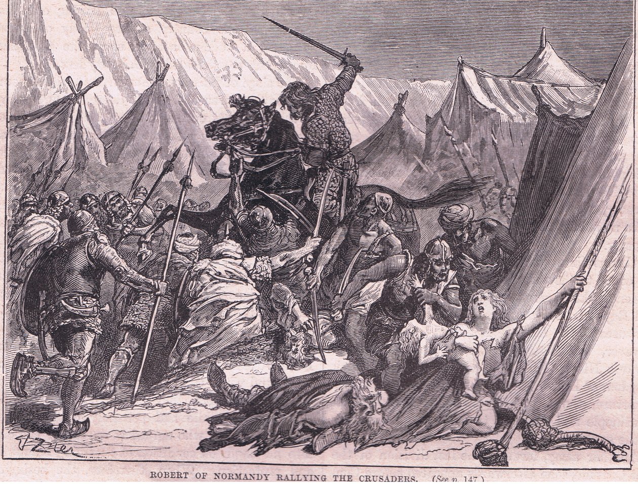 Robert z Normandii zbierający krzyżowców AD 1097 autorstwa Francois Edouard Zier