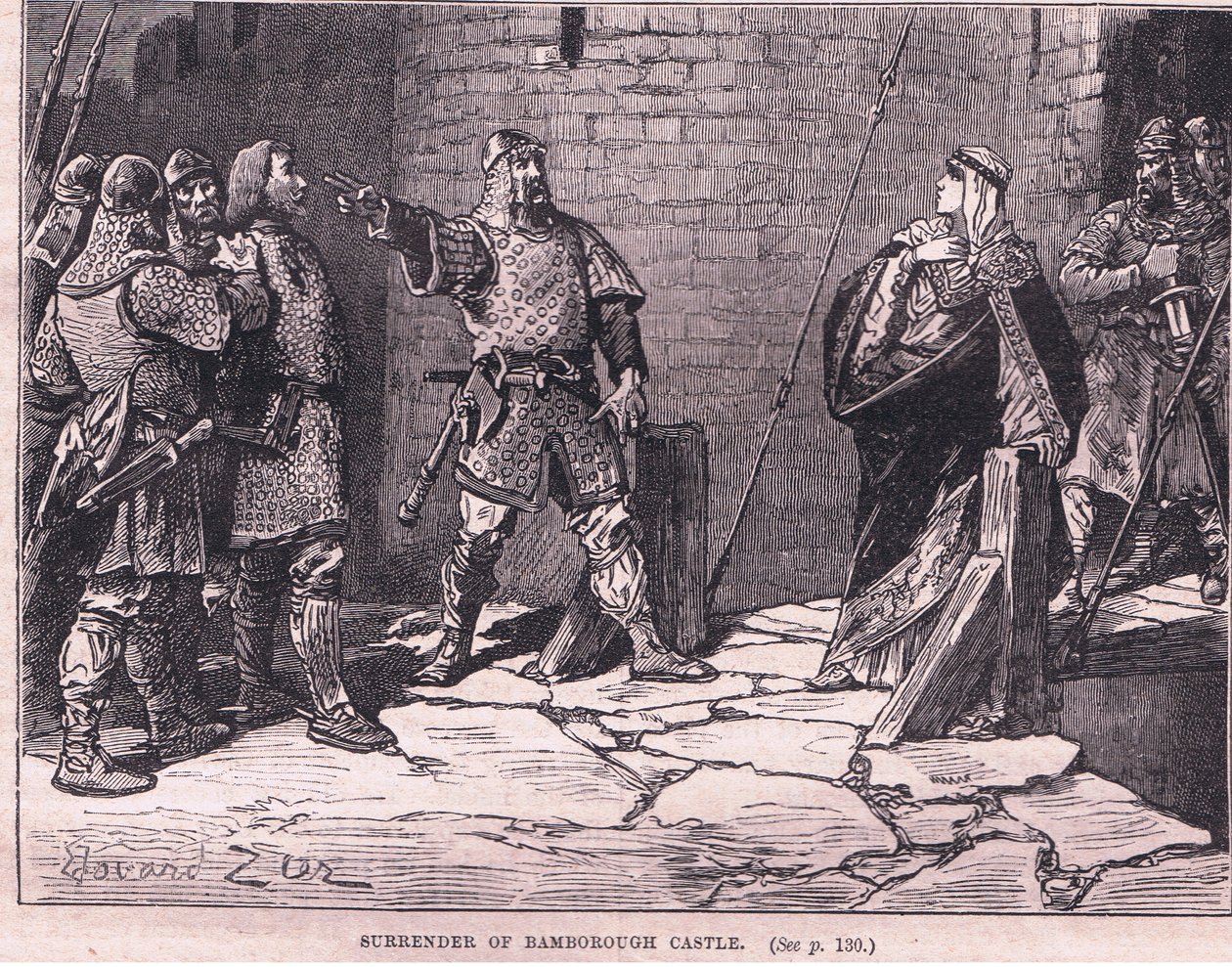 Kapitulacja zamku Bamborough AD 1095 autorstwa Francois Edouard Zier