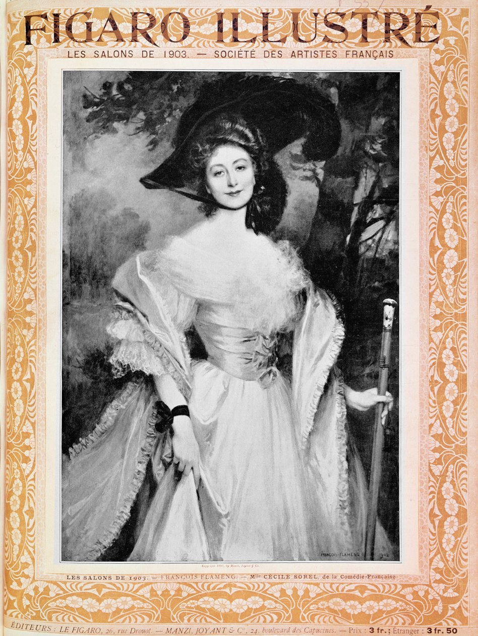 Cecile Sorel (1873-1966) przednia okładka „Figaro Illustre”, czerwiec 1903 autorstwa Francois Flameng
