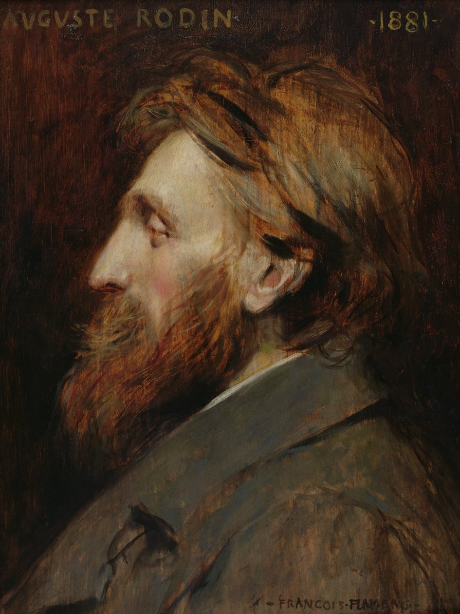 Portret Auguste Rodina (1840-1917) 1881 autorstwa Francois Flameng