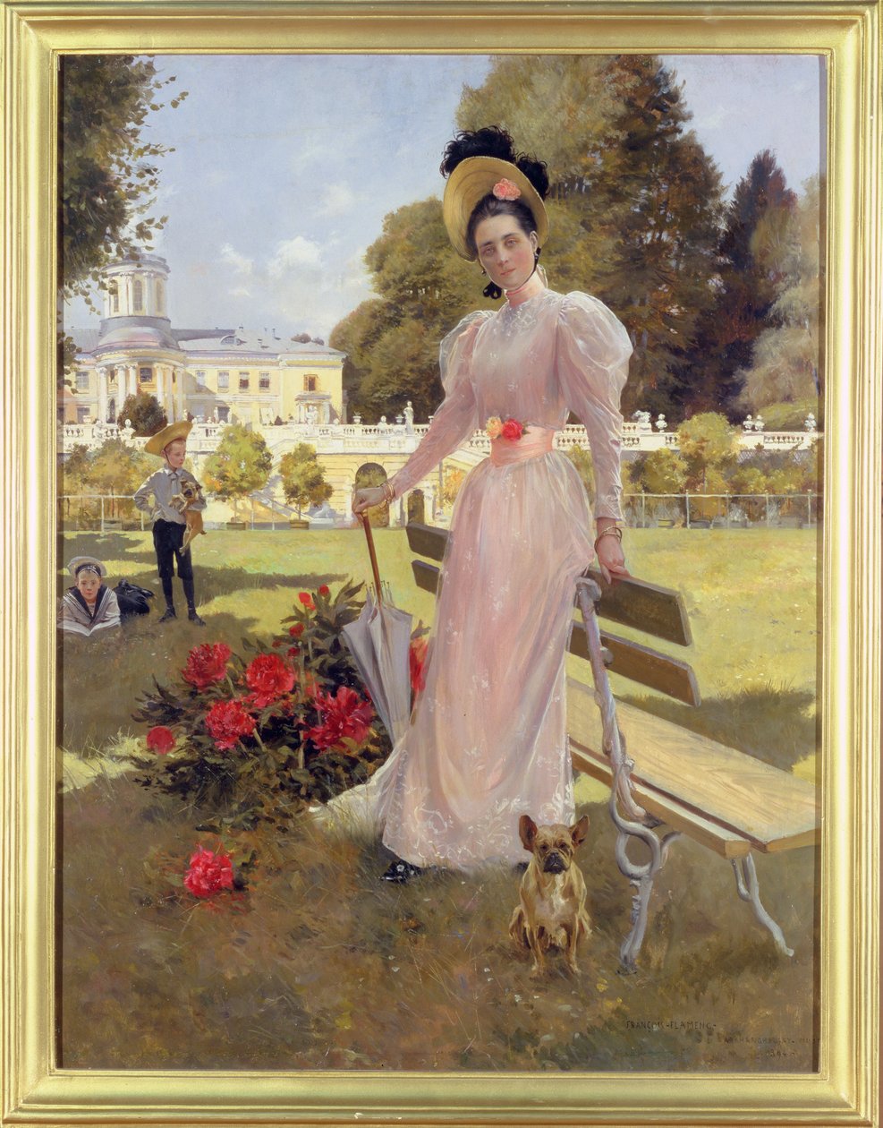 Portret księżniczki Z.N. Jusupowej z dwoma synami w Archangielsku, 1894 r. autorstwa Francois Flameng