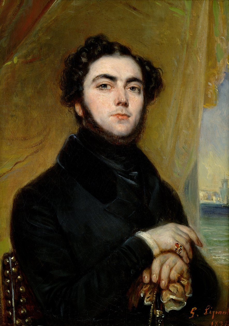 Portret Eugeniusza Sue (1804-57) 1837 autorstwa Francois Gabriel Guillaume Lepaulle