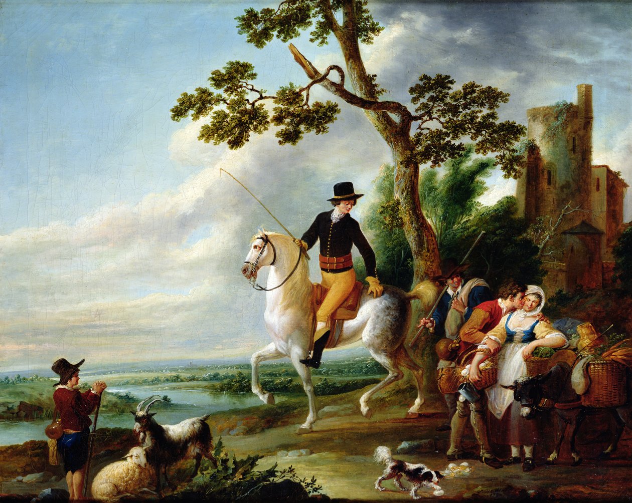 Romantyczne spotkanie autorstwa Francois Louis Joseph Watteau