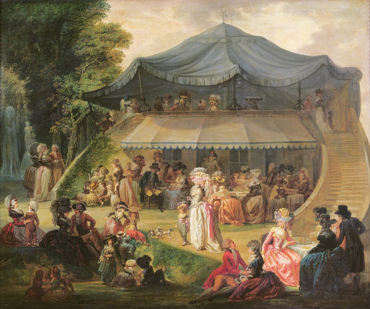 Fete w Colisee niedaleko Lille, ok.1791 autorstwa Francois Louis Joseph Watteau