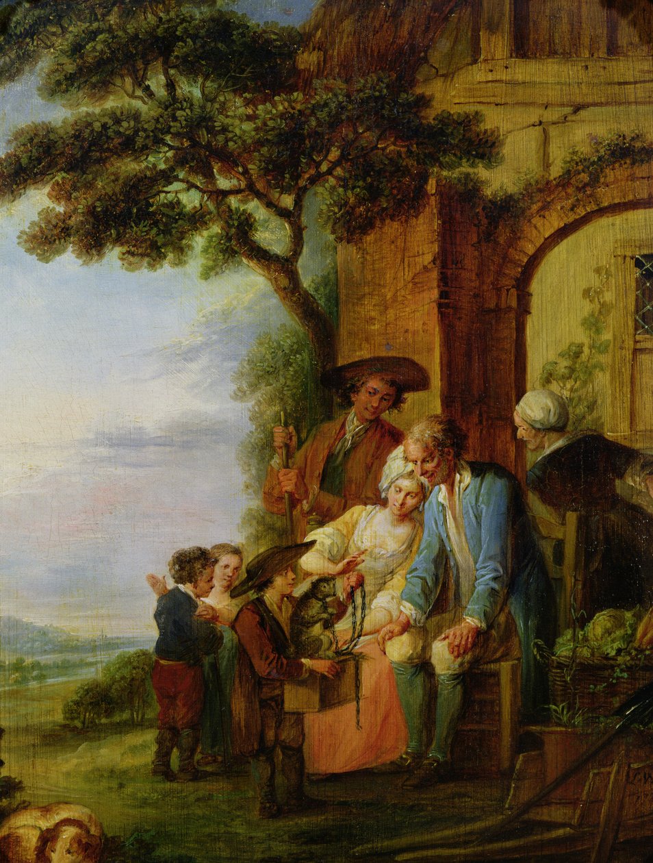 Chłopiec z Sabaudii i jego świstak, 1783 autorstwa Francois Louis Joseph Watteau