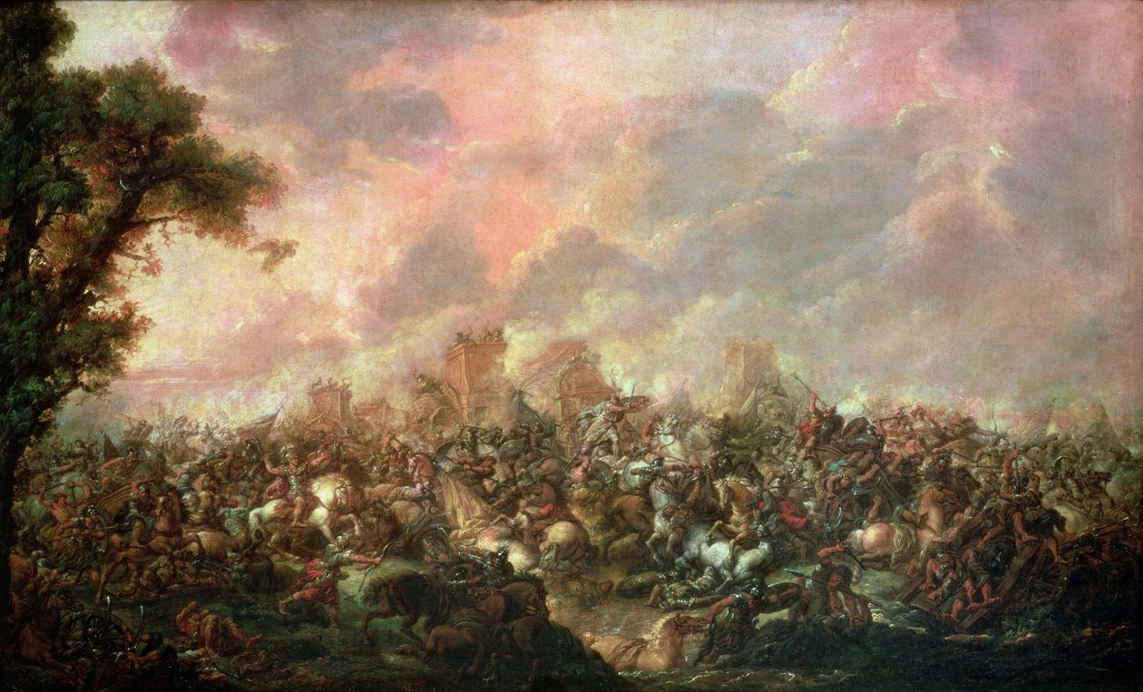 Pokonanie Dariusza (339-330 p.n.e.) przez Aleksandra Wielkiego (356-323 p.n.e.) 331 p.n.e. autorstwa Francois Louis Joseph Watteau